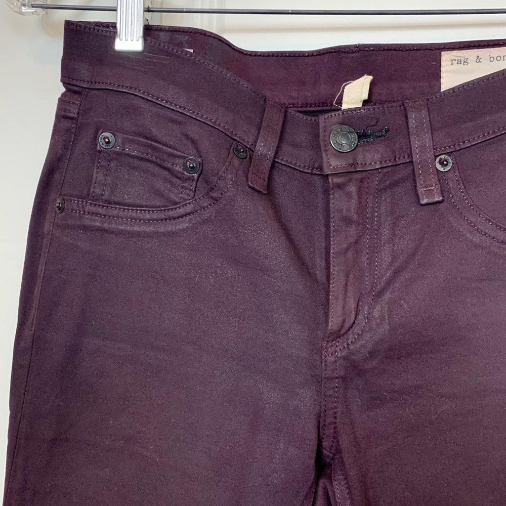 Rag & Bone Maroon Skinny Jeans Size 25